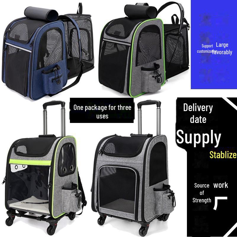 Zaino Pet Trolley Pieghevole: Espandibile, Portatile, Grande Capacità per Gatti e Cani