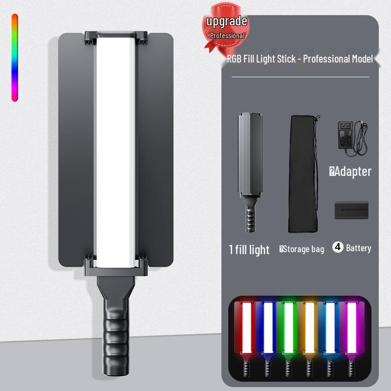 RGB Handheld LED Fill Light Stick with Barn Doors for Professional Outdoor Portrait Photography