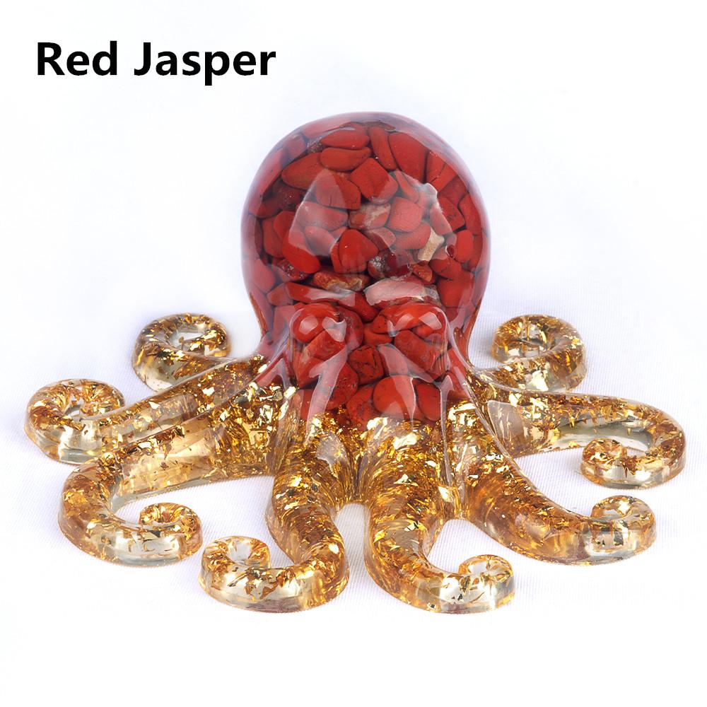 Octopus Ornament Natural Stone Agates Lapis Lazuli Carved Home Decoration Christmas And Halloween Gifts 45x100 Mm