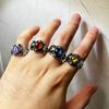 Retro Vines Evil Eye Ring For Men Punk Gothic Rock Hiphop Designer Open Ring Handmade Zircon Bikers Accessories Unisex Gift