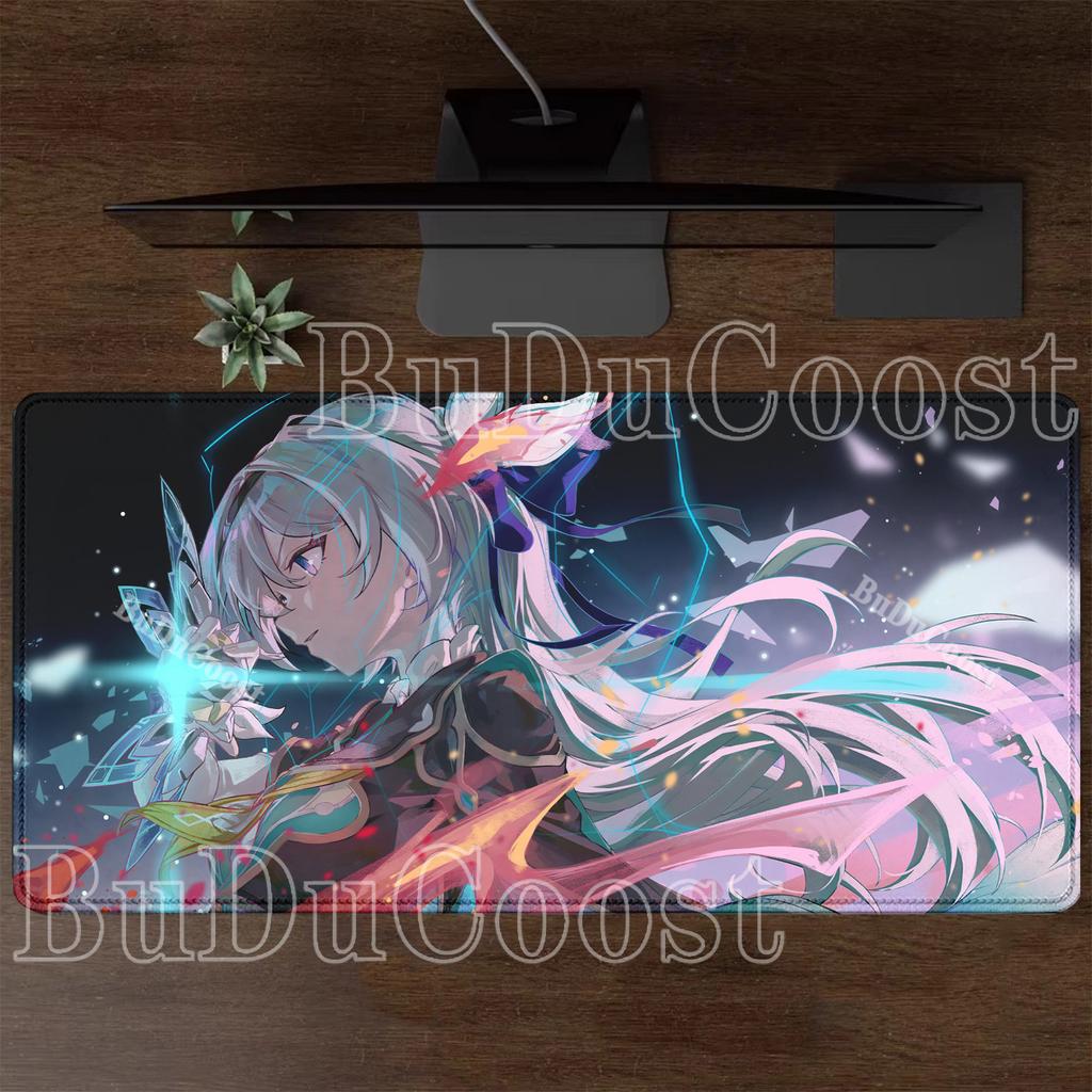 Anime Sexy Girl Firefly Honkai Star Rail HSR Mouse Pad Kawaii HD Printing Desk Mat Pc Cabinet Gaming Keyboard Xxl Large Mousepad