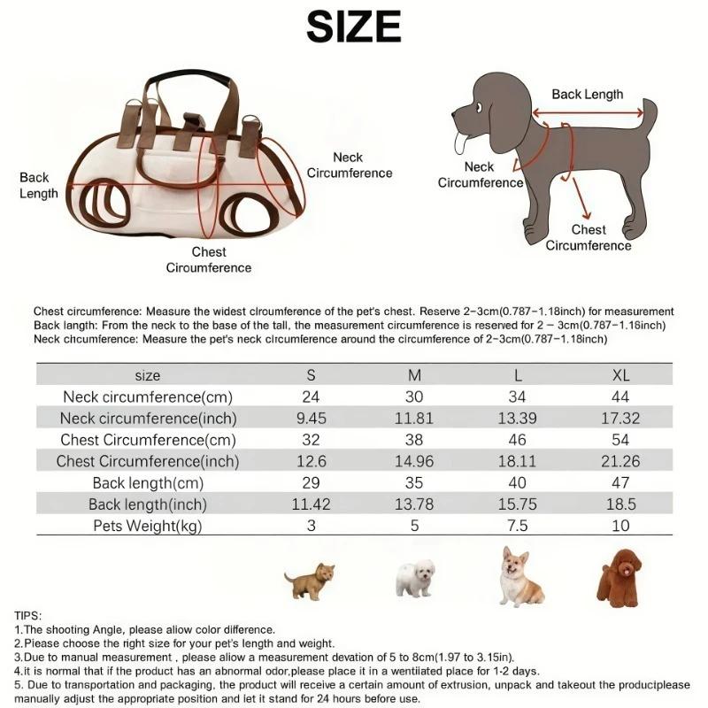 Kleine Hunde Trage Sling Rucksack mit Leinenbefestigung Atmungsaktives Haustier Hebegeschirr für Katzen & Welpen Freihändig Outdoor Reise