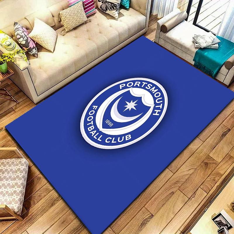 Portsmouth Football Club Carpet Rug for Living Room Bedroom Home Sofa Decoration,Kids Play Non-slip Floor Mat
