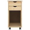 Rolling Cabinet Brown 34 x 39 x 65.5 cm Solid Pine Wood