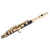 Piccolo Ottavino Half Size Flute Plated C Key Tone with Padded Box Case (Golden)
