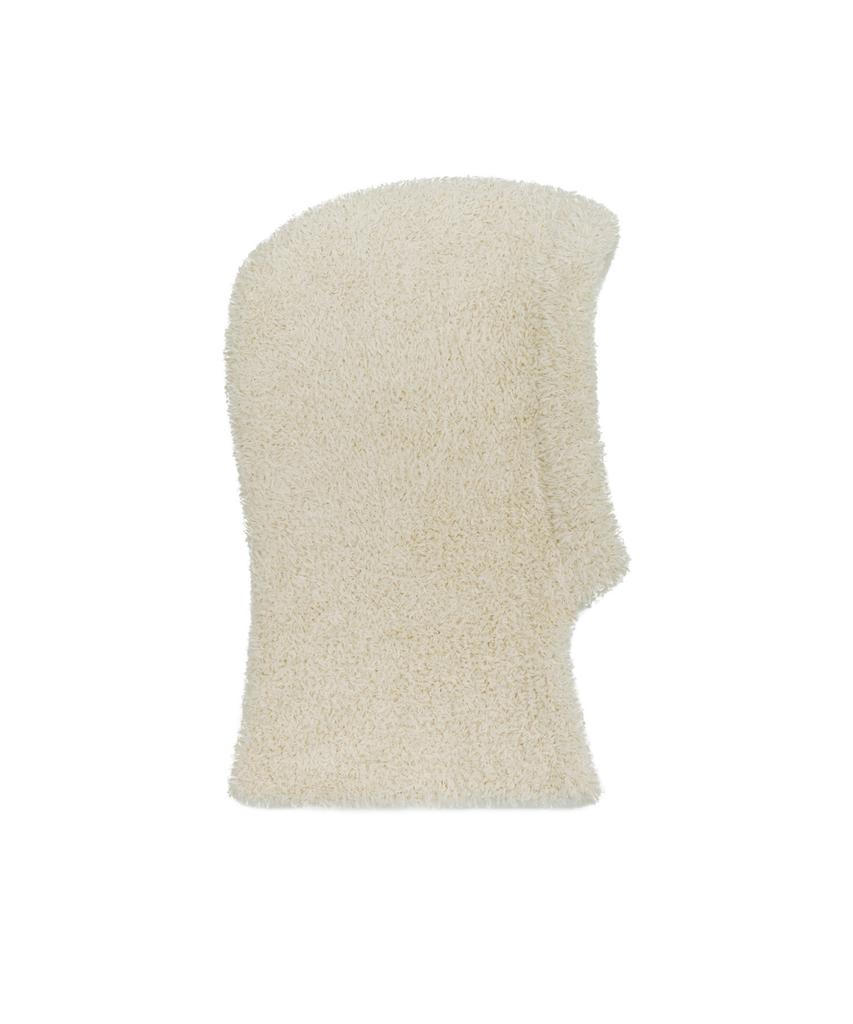 Bajal Monogram Label Soft Knit Balaclava Cream