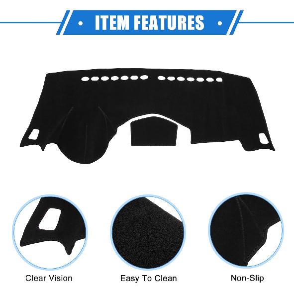 Dashboard Dash Cover Compatible for Chevy Trax 2014-2016, Durable Polyester Black Front Dash Cover Mat