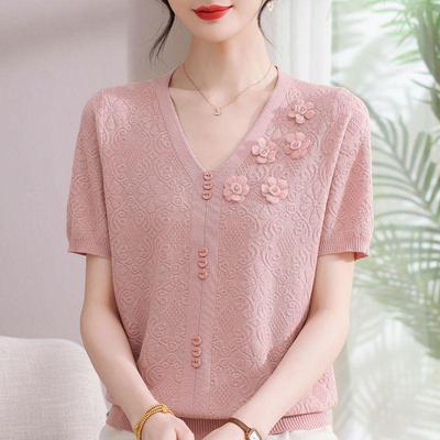 2026 Sommer Ice Silk Blusen- und T-Shirt-Set für Mütter und Senioren
