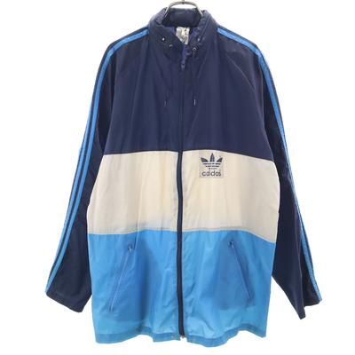 Adidas 80. gadu Vintage Starptautiskās karoga birka Trefoil logotips Neilona jaka Vīriešu Lietota