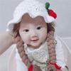 Warm Infant Knitted Hat Wig Handmade Newborn Braid Wig Cap Baby Hat Wig  Photography Props