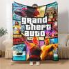 1ks Měkká flanelová deka Grand Theft Auto s designovým potiskem Útulná deka pro všechna roční období, ideální na pohovku, postel, do kanceláře
