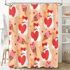 Pet Cat Shower Curtain With Sweet Hearts Design For Bathroom Decor Pink Red Cupcakes Ice Cream Cone Bow Ties 3D Printed Waterpro