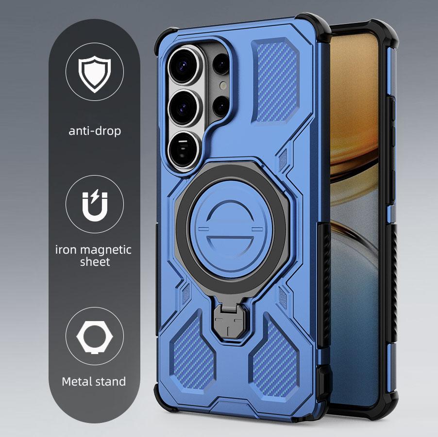 Magnetic Stand Armor Case For Samsung Galaxy S26 Ultra S25 FE Edge Plus S24 Ultra A55 A16 A26 A56 A17 A37 A57 5G Hybrid 3in1 Shockproof Phone Cover