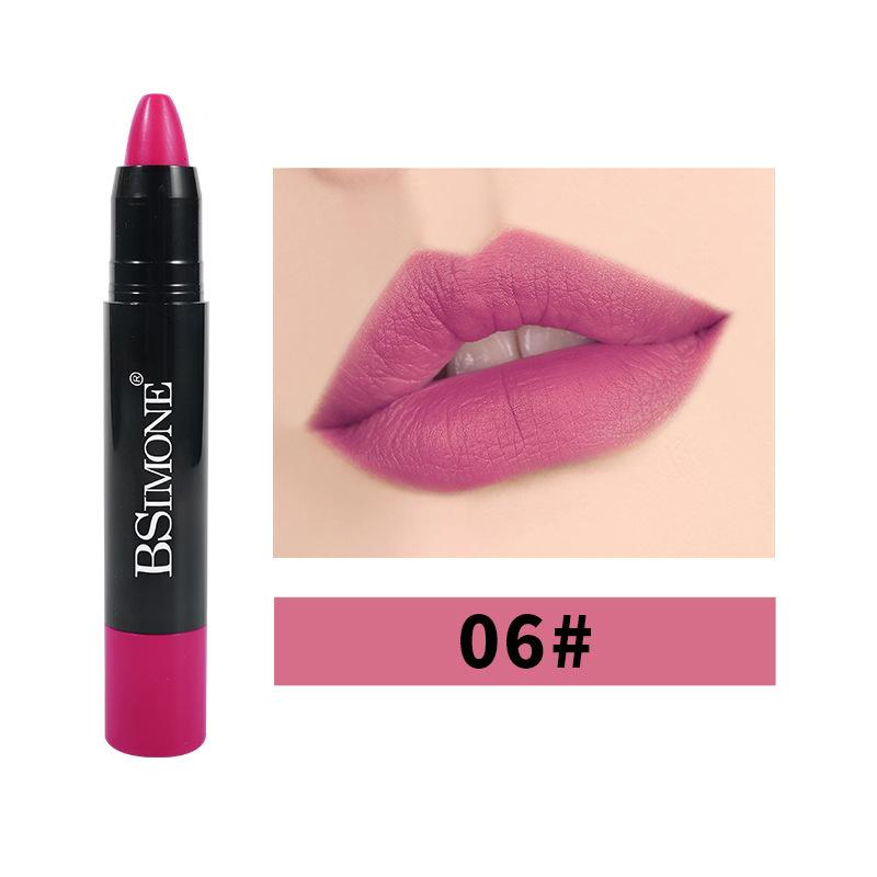 Matte Lippenstift Antihaft-Cup Wasserdicht Langlebig Hook Line Glatter Samt Lippenstift Bleistift
