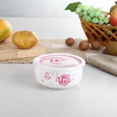ZISIZ Floral Ceramic Food Storage Bowls Set