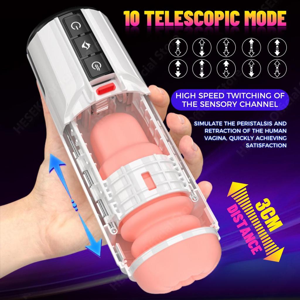 New 5D Body Telescopic Automatic Masturbator 10-frequency Telescopic Heating Real Voice Oral Sex Machine Vaginal Sex Toys for Men