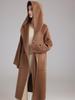 High-End Extra Long Double-Faced Wool Coat: Hooded, Tie-Waist, Light Luxury Casual Silhouette with Cashmere