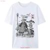 Monk And The Tanuki Japanese Folklore Yokai Spirit Art T Shirt Vintage Homme Top For Everyday Wear Comfortable Stretched