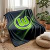 VfL Wolfsburg FC Weiche Flanell-Fleece-Decke Leicht Gemütlich Warm Überwurfdecke für Sofa Bett Heimdekoration