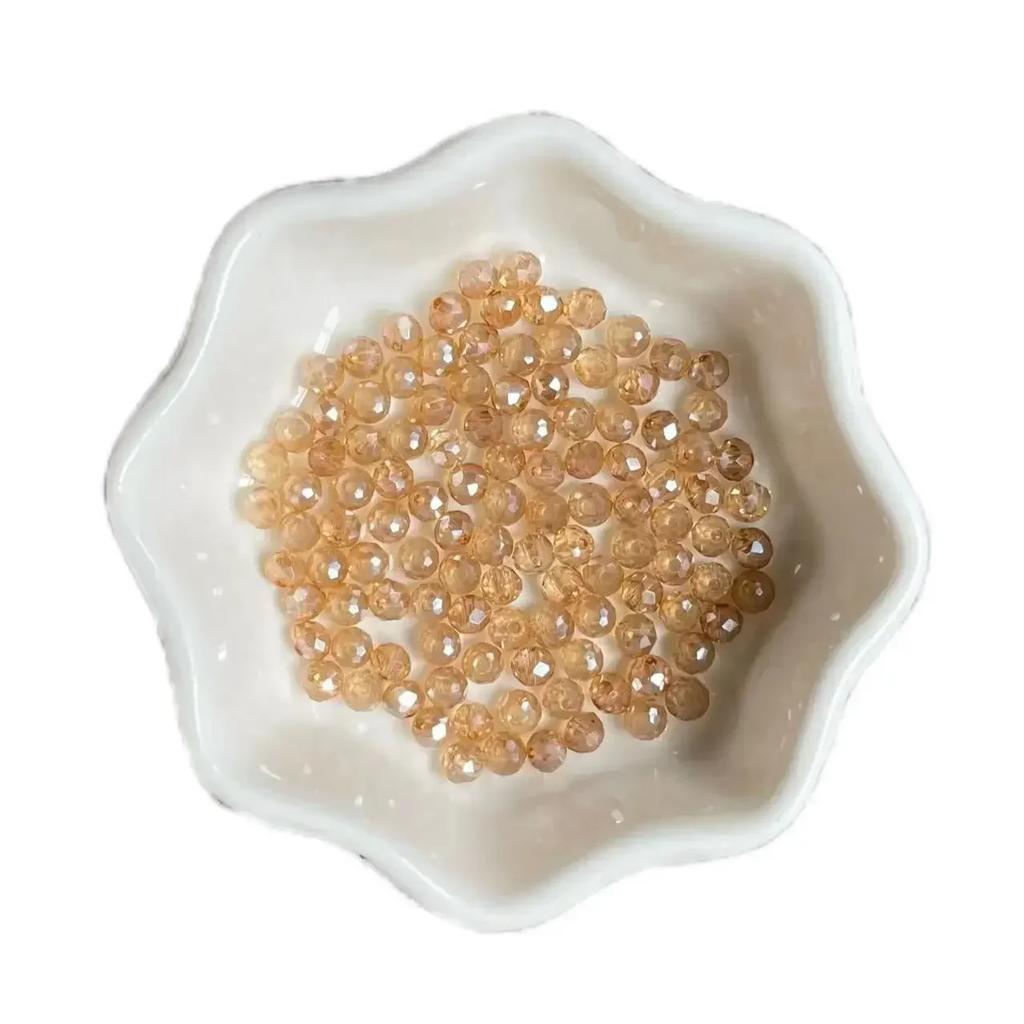 100pcs Czech Rondelle Crystal Beads AB Color Faceted Glass Beads Loose Spacer Beads for Jewelry Making DIY Necklace Accessories