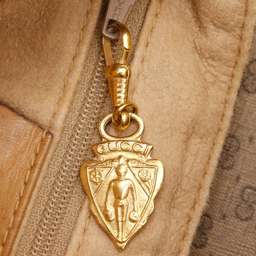 Gucci Old Gucci Shoulder Bag Micro GG Vintage Beige PVC Women Used