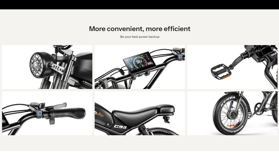 EMOKO C93pro-24 Retro E-bike, 24x4-inch Off-road Fat Tires, 48V 23Ah Battery, Full Suspension System, Hydraulic Brakes.