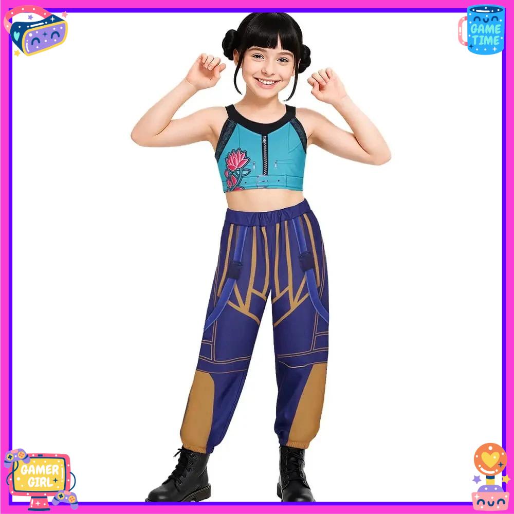 New Anime Kids Girl Roleplay Cosplay Costumes Zoey Full Costume Set for K-pop Halloween Carnival Party Suits Clothes Outfit