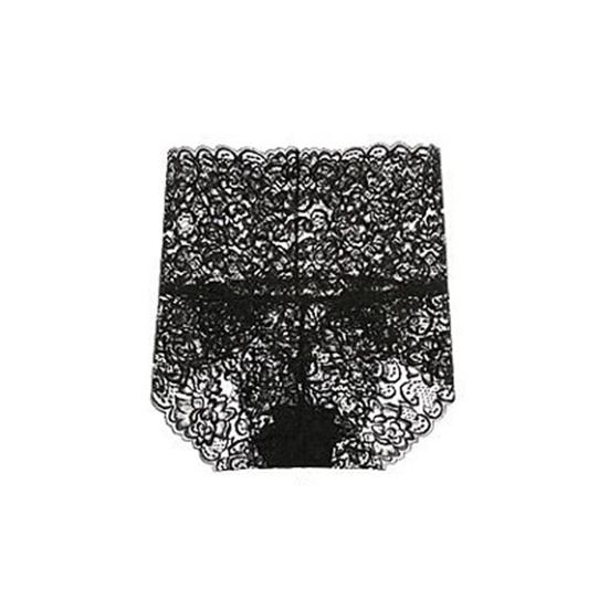 

Женские трусы с высокой талией, контролирующие живот, нижнее белье, цветочные кружевные однотонные подтягивающие ягодицы трусики для повседневной носки L чёрный