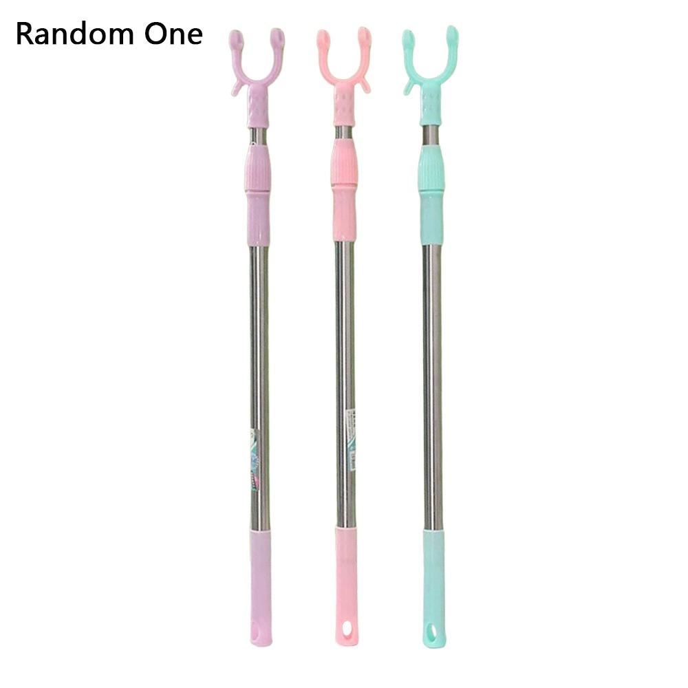 Adjustable Retractable Clothes Fork PP/Stainless Steel Heavy Duty Long Reach Closet Pole Telescopic Clothes Drying Rod