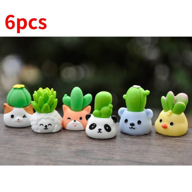 

Succulent Cute Animal Resin Statue Action Figure Model For Tabletop Decor Gift