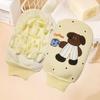 Creative 2-in-1 Bath Towel Mud Removal Cartoon Exfoliating Gloves Double-side Bath Flower Bathroom Spa