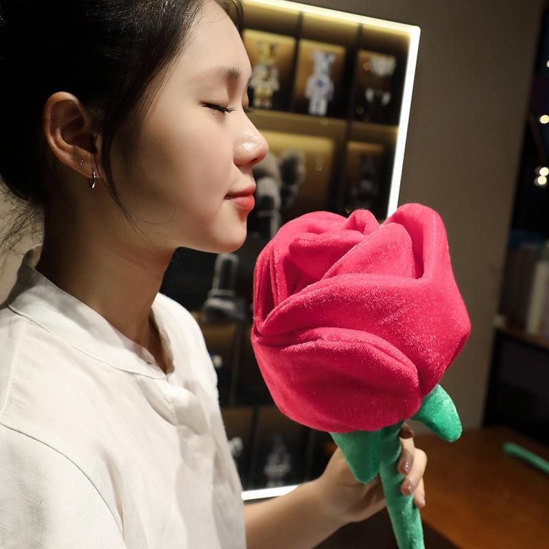 85cm/100cm Large Red Plush Artificial Rose Bouquet Stuffed Bendable Bouquet Soft Floral Home Decoration Valentine's Day Gift