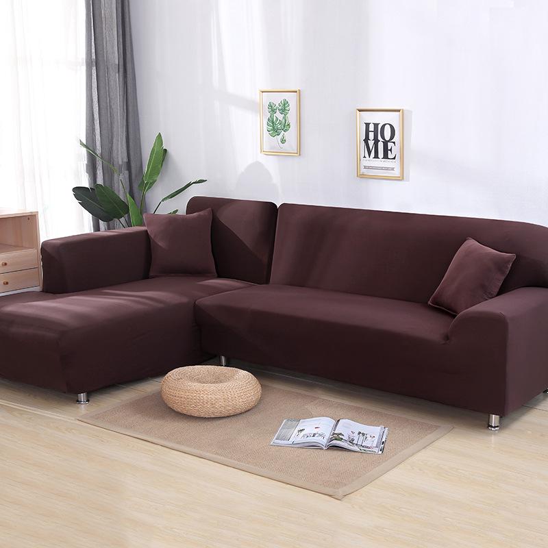 L-Shaped Elastic Sofa Cover - Universal Full Coverage for Chaise Lounge & Leather Sofas, All-Season Use