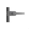 Extremely Narrow Door Lock, Aluminum Alloy Handle, Bathroom, Glass Matte Black B