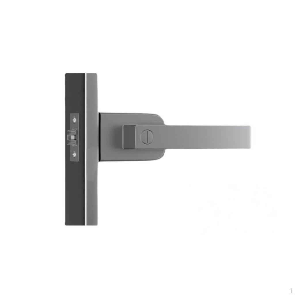 Extremely Narrow Door Lock, Aluminum Alloy Handle, Bathroom, Glass Matte Black B