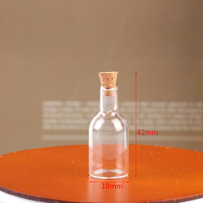 1/2/3/10PCS 1:12 Dollhouse Miniature Mini Glass Bottle Cork Cover Tiny Jar Vials Model Doll House Decoration Accessories