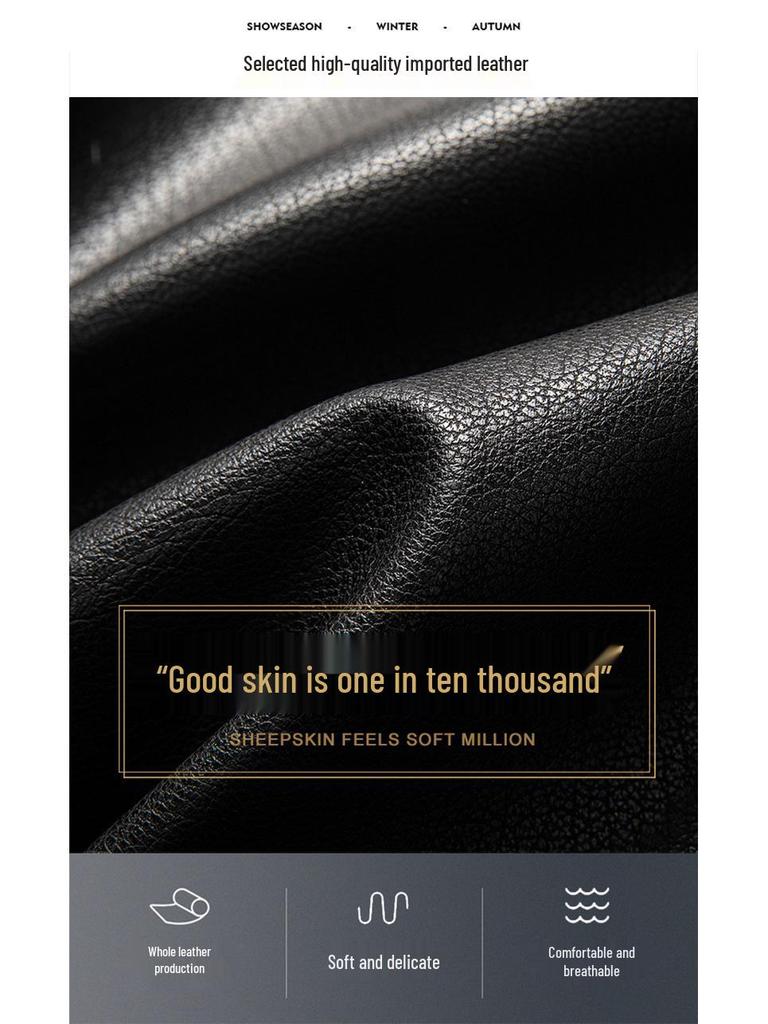 Yinuoboni High-end Men's Eco-Leather Lapel Jacket, Various Thickness Options - Style 2335