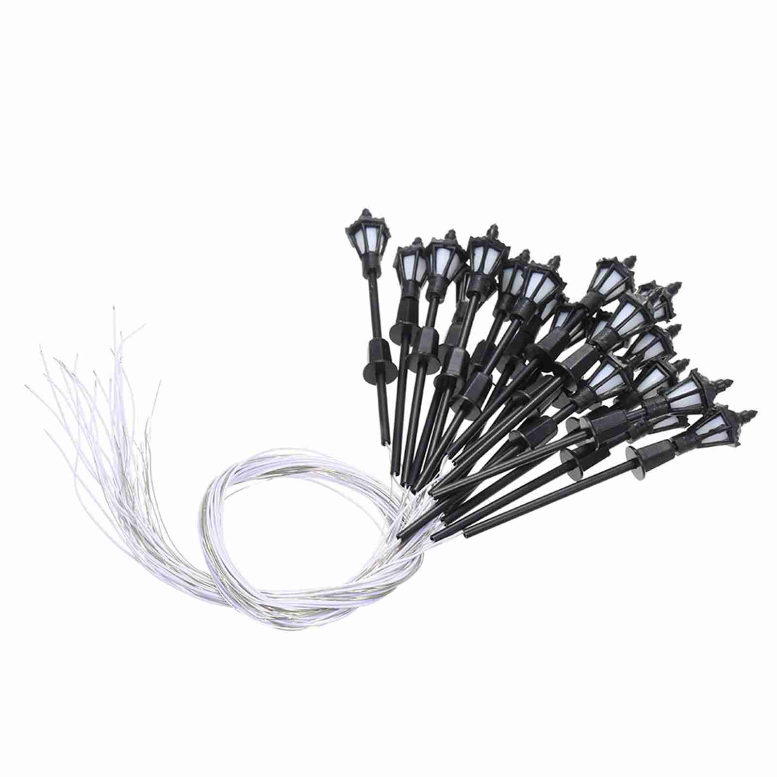 

20pcs Warm White Model Street Lights Layout Lamppost Railway Train Garden Playground Scenery Led Lamp Lighting 1:150
