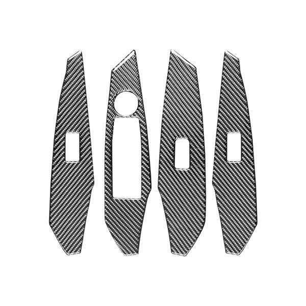 4-Piece Carbon Fiber Window Switch Cover Set for 2017-18 Mazda 3/Atenza
