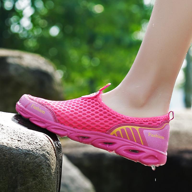 Summer Mesh Slip-On Canyoneering Shoes: Lightweight, Breathable, Casual Sandals for Beach & Running.