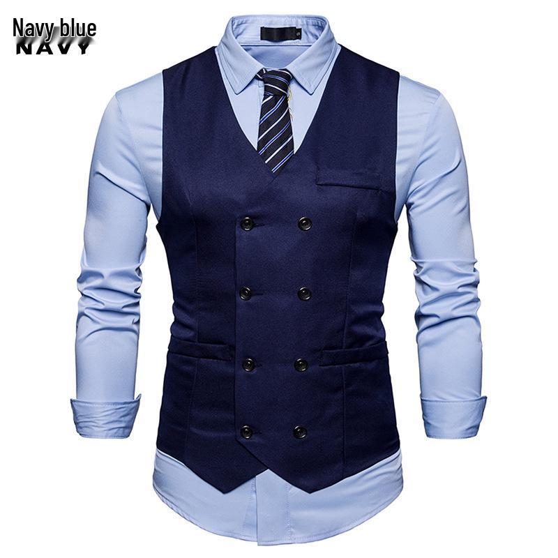 2021 Men's Double-Breasted Formal Vest Waistcoat