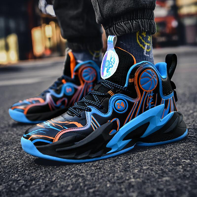 Pantofi de baschet de iarnă din bumbac pentru băieți și elevi tineri, pentru copii, suprafață din piele, impermeabili, pentru luptă reală, cu absorbție a șocurilor, cu gleznă înaltă, sport, pantofi călduroși