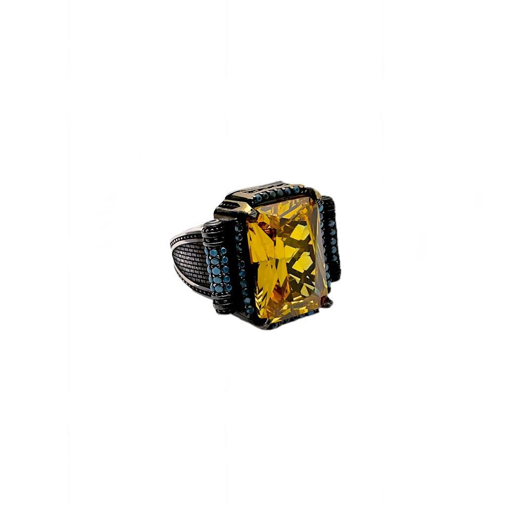

Серебряное кольцо с цирконом и бирюзой 220046108G20Y 17
