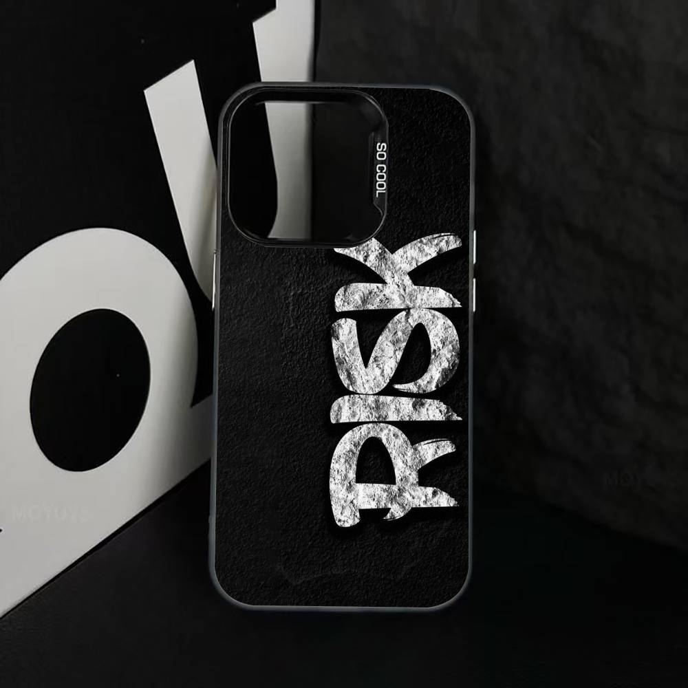 

Trading No Risk, No Rich Phone Case For iPhone 17,16,15,14,13,12,11 Plus,Pro Max,XS,Colorful Silver Black Cover iPhone11PROMAX