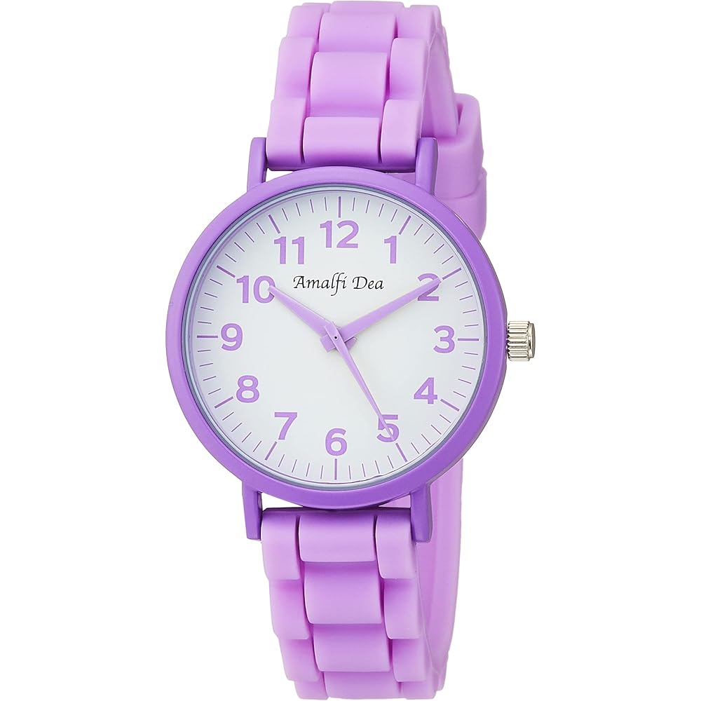 Arias Amalfi Dia Analog Women s Watch Waterproof White Dial Purple Silicone Strap WW20050A-200
