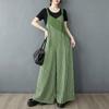 ZANZEA Womens Stripe Print Loose Casual Sleeveless Dungarees Wide Leg Jumpsuits