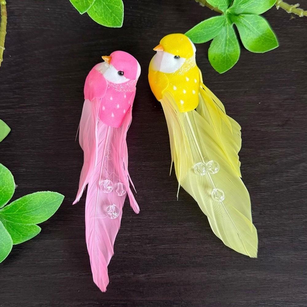6pcs Colorful Simulation Birds Home Decor Photography Props Artificial Foam Feathers Birds Art Craft Sculptures with Clip