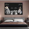 Lion Family Crown Print Canvas Painting Gallery Grade Wall Decor Posters Abstract Animal Autograph Black and White Pictures Gift