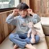 Kids Winter Warm Pajama Set Soft Fleece Sleepwear Boys Girls 3-8 Years Cartoon Print Home Wear Outfit