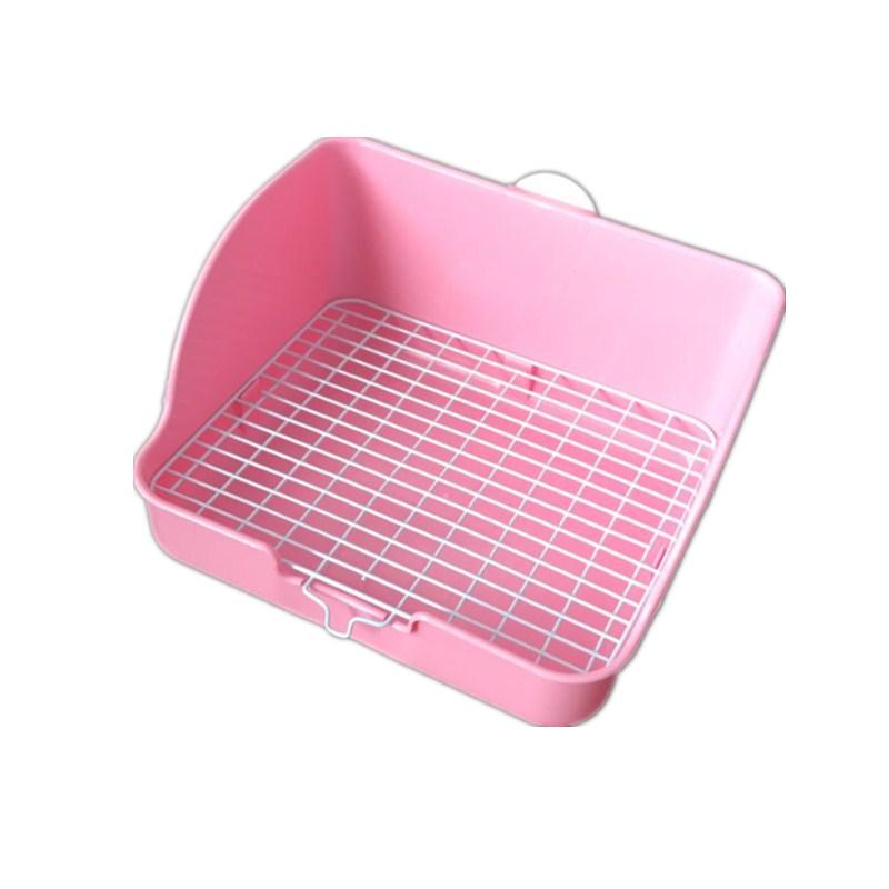 Raised Anti-Splash Triangle Pet Toilet for Rabbits, Guinea Pigs, and Chinchillas – Small and Large Sizes Available